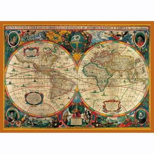 Puzzle carte du monde 1000 pièces vintage