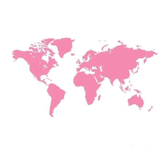Stickers <br> Carte Du Monde Déco Rose