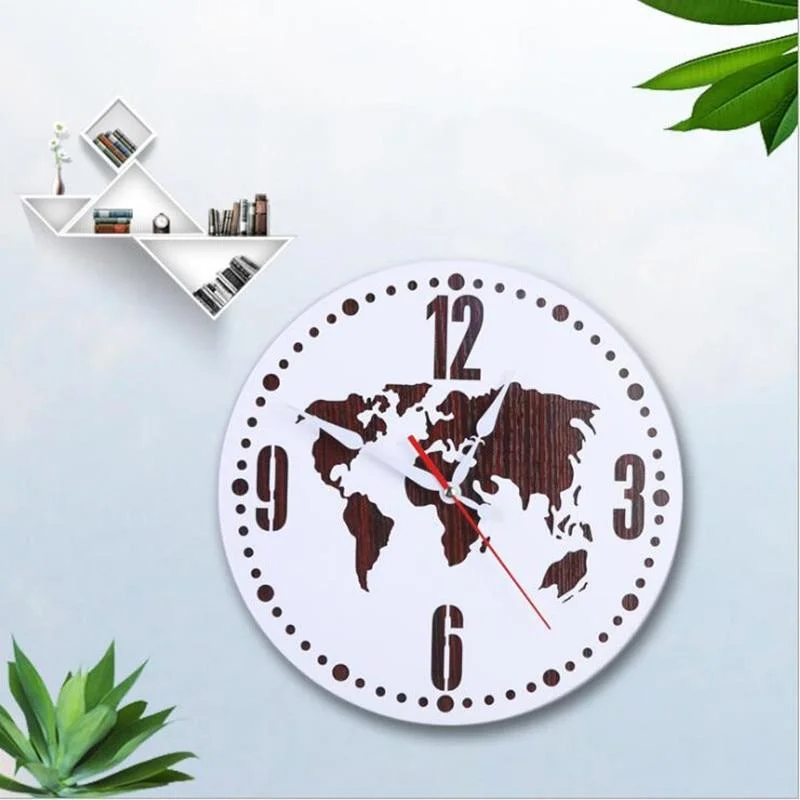 Horloge <br> Carte Du Monde Blanche