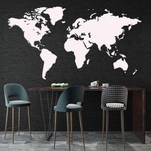 Stickers carte du monde blanc