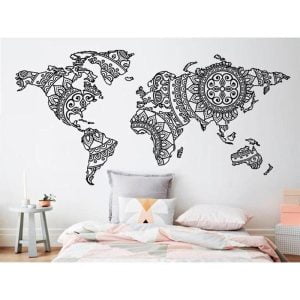 Carte du monde noir et blanc design