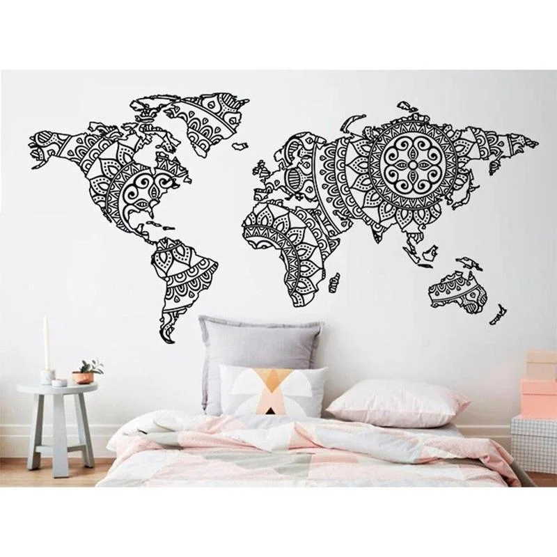 Stickers <br> Carte Du Monde Design