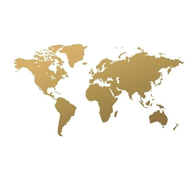 Stickers <br> Carte Du Monde Doré