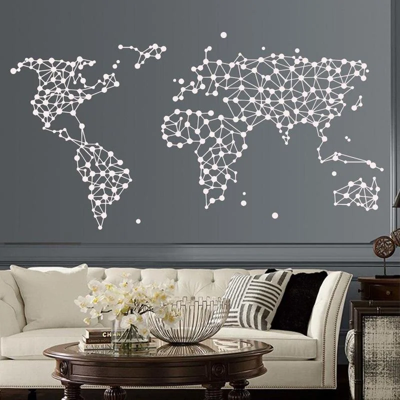 Stickers <br> Carte Du Monde En Point