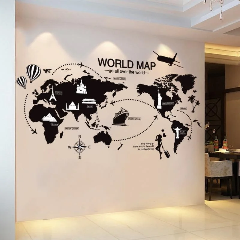 Stickers <br> Carte Du Monde Géante